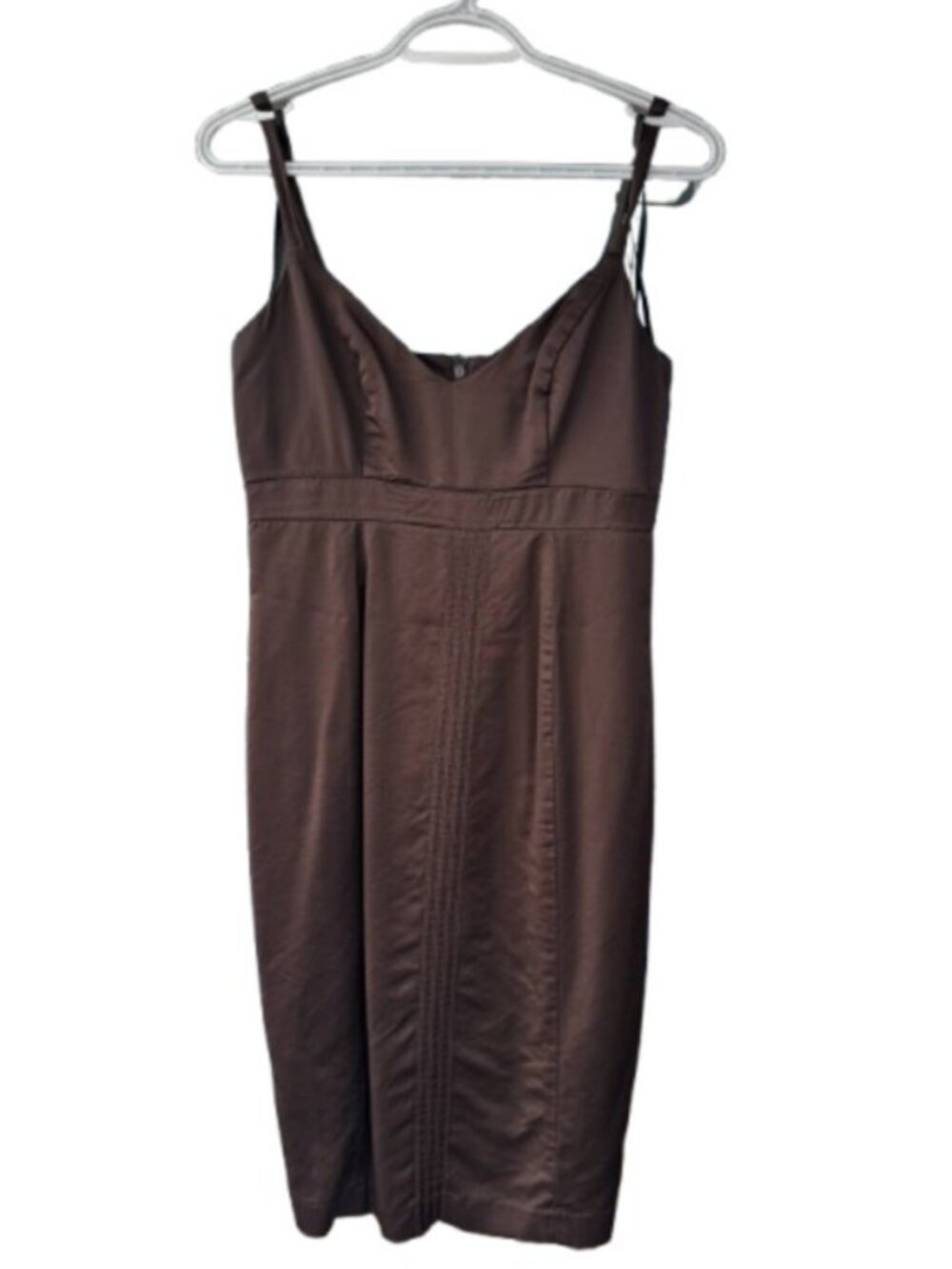 Josef sleeveless sheath midi dress chocolate brown women's size 4